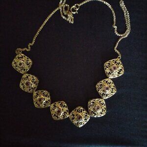 New 925 Sterling Silver and Purple Amethys18.5" Choker Necklace